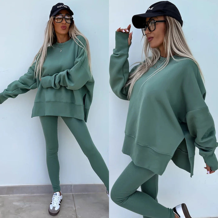 Stilla | Casual Løs Sweatshirt Bukser Sæt