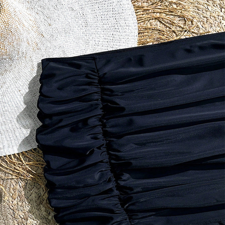 Dame rynkeshorts med elastisk talje og figurskabende design Stilla