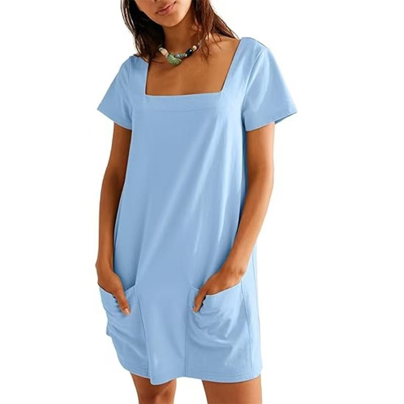 Dame afslappet kortærmet kjole Stilla