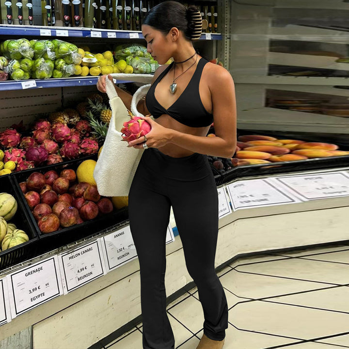 Dame Sporty To-delt med cropped overdel og tætsiddende leggings Stilla
