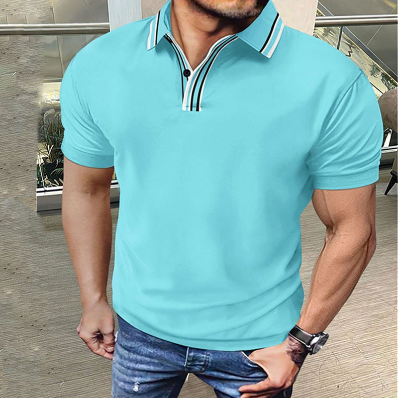 Herrer polo shirt med moderne krave og elegante accenter Stilla