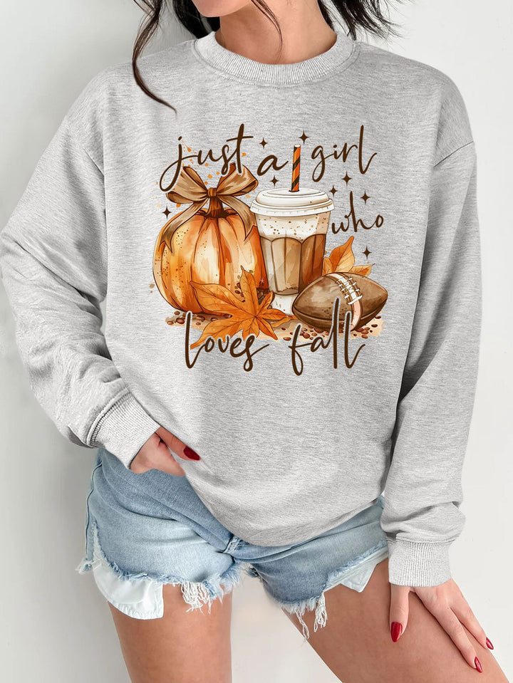 Kvinders sweatshirt med efterårsmotiv og inspirerende print Stilla
