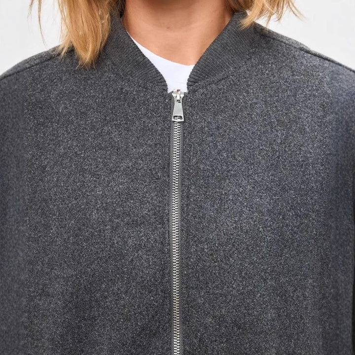 Dame Oversized Vandret Jakke med høj krave og sidelommer Stilla