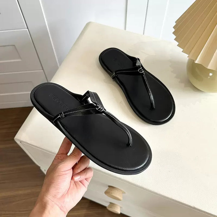 Dame Minimalistiske Højkvalitets Tå-split Sandaler Stilla