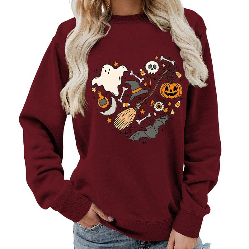 Kvinders Halloween Sweatshirt med Kreativt Design Stilla