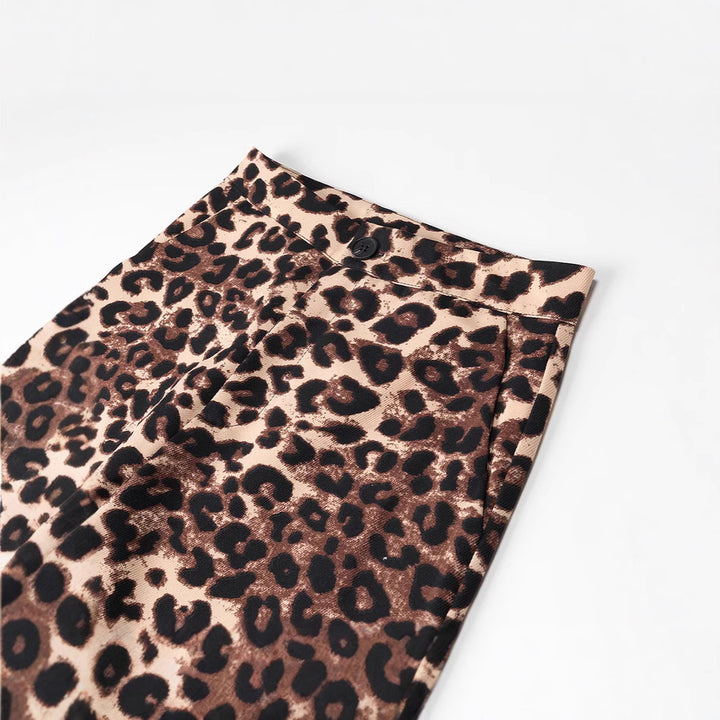 Dame brede Leoprunet-bukser med elastisk talje og eksklusivt design Stilla