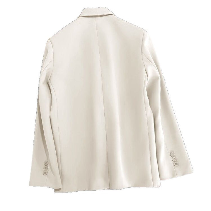 Dame elegant, tætsiddende dobbeltradet blazer med kreativ skæring Stilla
