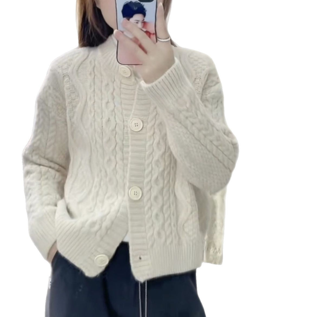 Dame Cozy Cardigan med Kabelmønster Stilla 1772285547