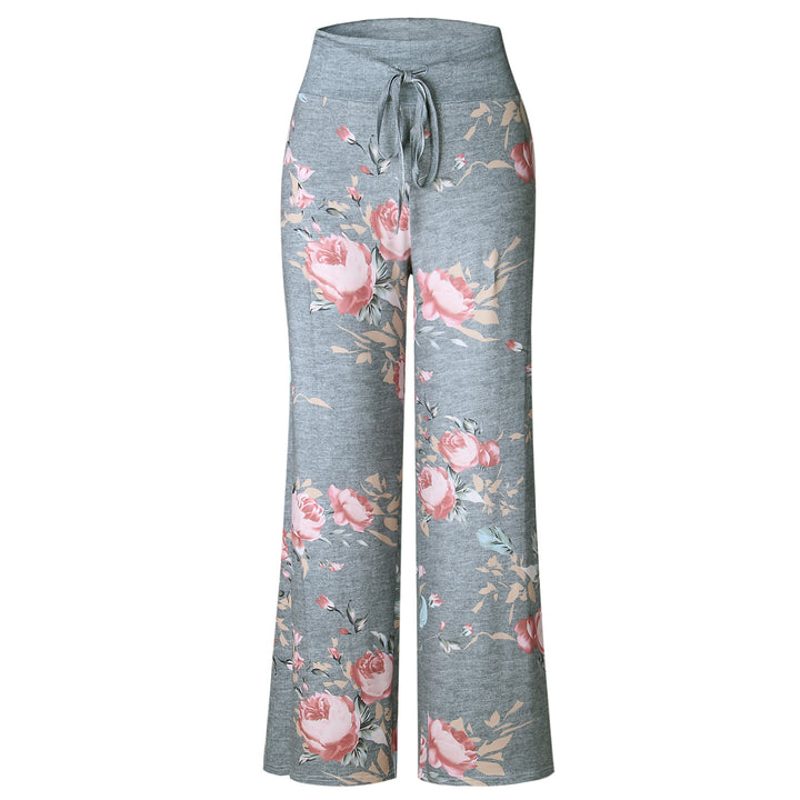 Dame Palazzo-bukser med elastisk talje og blomsterdesign Stilla
