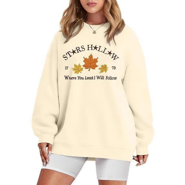 Kvinders sweatshirt med en løs pasform og dekorativt efterårsmotiv Stilla