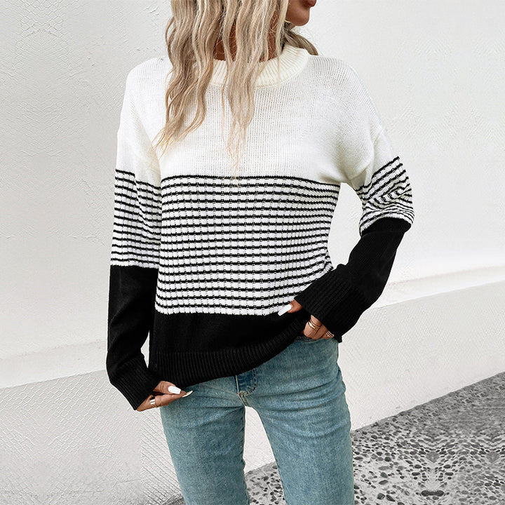 Dame stribet pullover med afslappet snit og moderne design Stilla