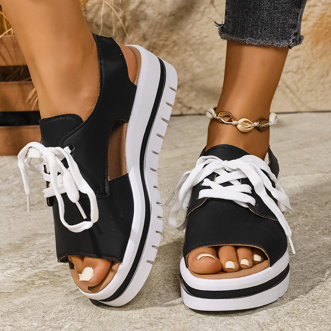 Dame plateau-sandaler med leopardmønster Stilla