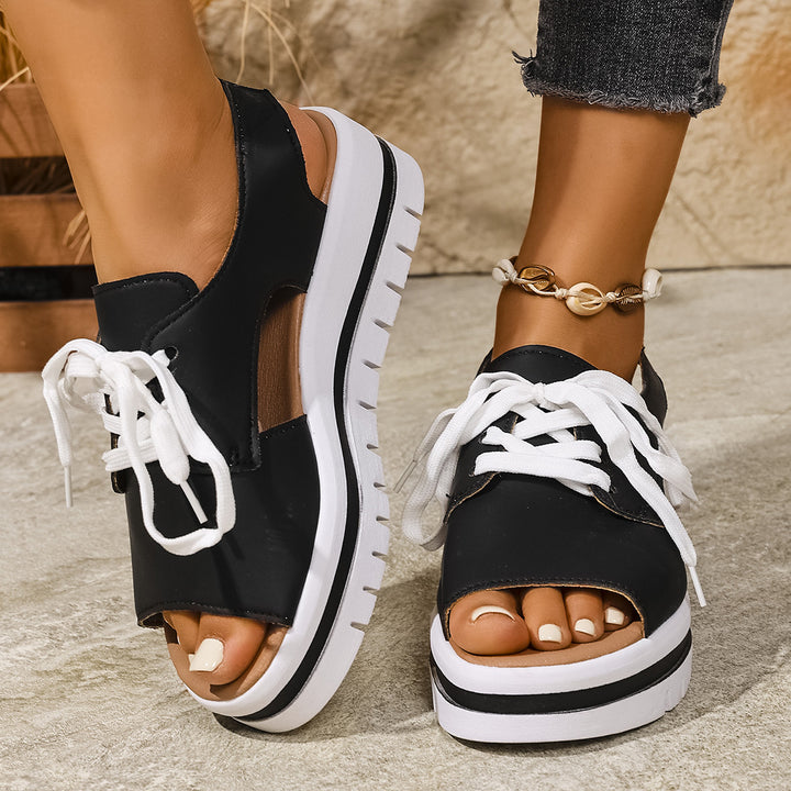 Dame plateau-sandaler med leopardmønster Stilla
