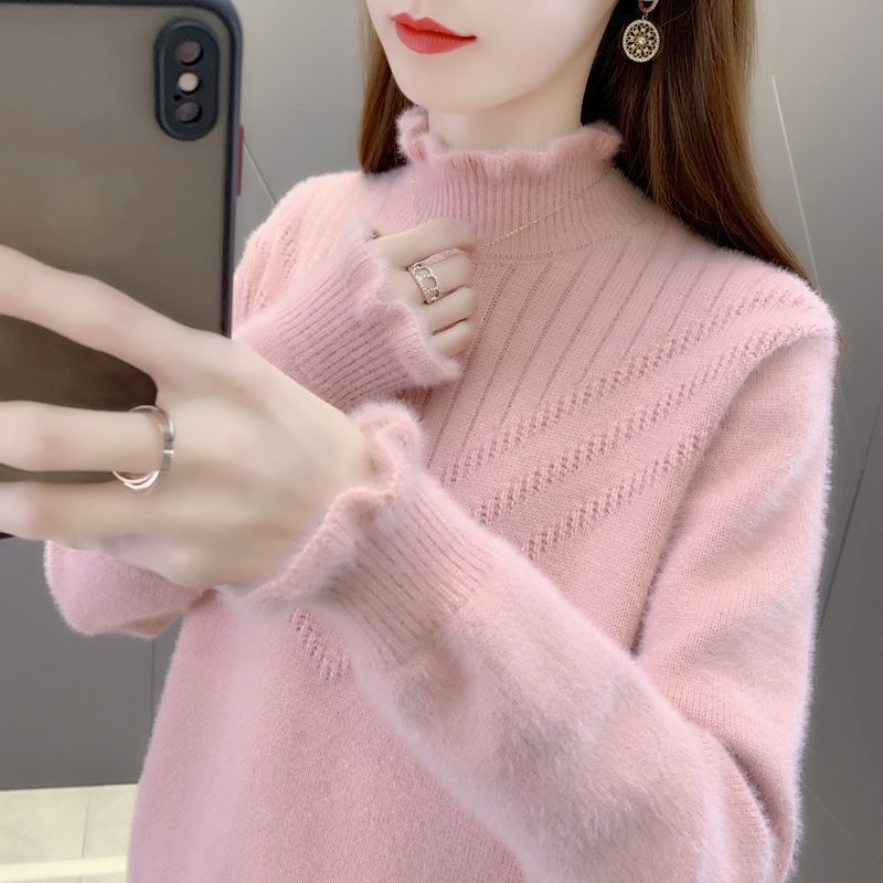 Kvinders hyggelige højhalset sweater med tekstureret design Stilla