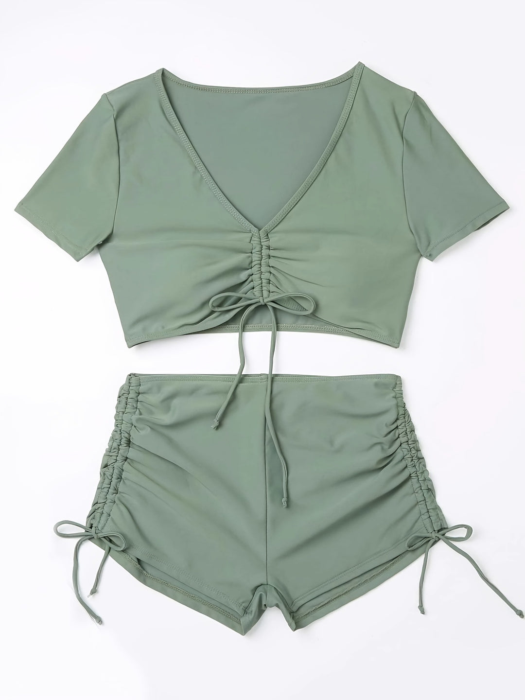 Dame Sporty Crop-Top og Shorts Sæt Stilla