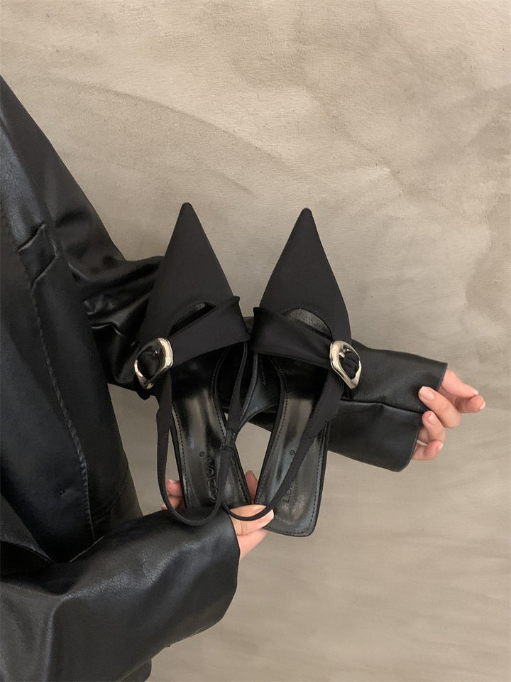 Dame elegante spidse Slingback-Mules med spændeaccent Stilla