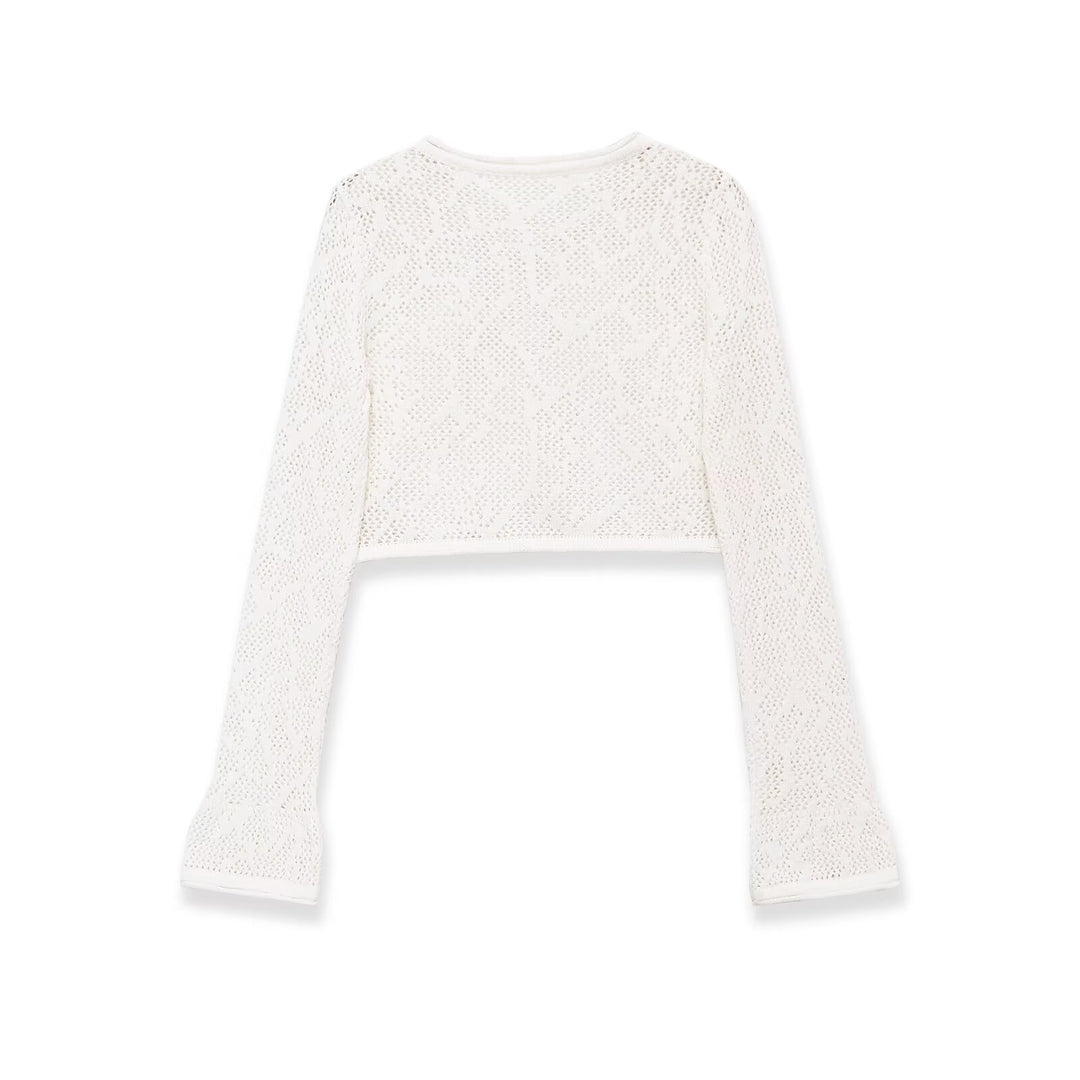 Dame Cropped Strikoverdel med elegant længdemønster Skovae