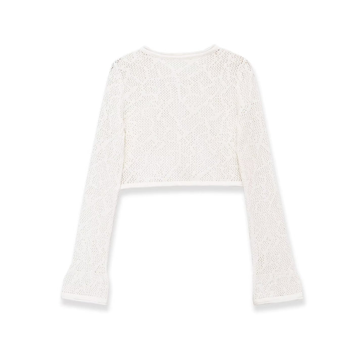 Dame Cropped Strikoverdel med elegant længdemønster Skovae