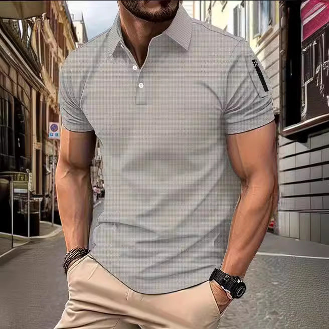 Herrer moderne kortærmet poloshirt med struktureret design Stilla