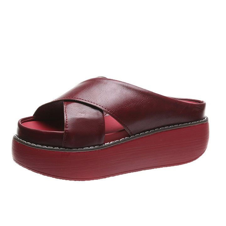 Dame platform-sandaler med elegant krydsbånd-design og skridsikker sål Stilla