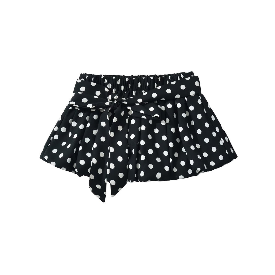 Femme Polka Dot Mini nederdel med sløjfedetalje Stilla