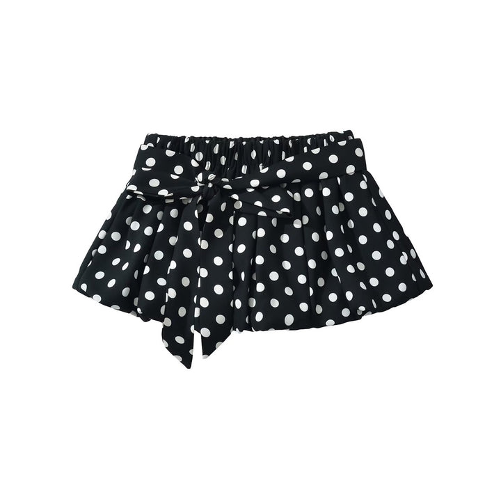 Femme Polka Dot Mini nederdel med sløjfedetalje Stilla