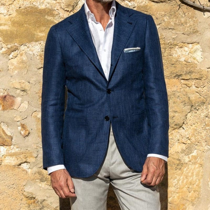 Herrer elegant linned blazer med moderne detaljer Stilla