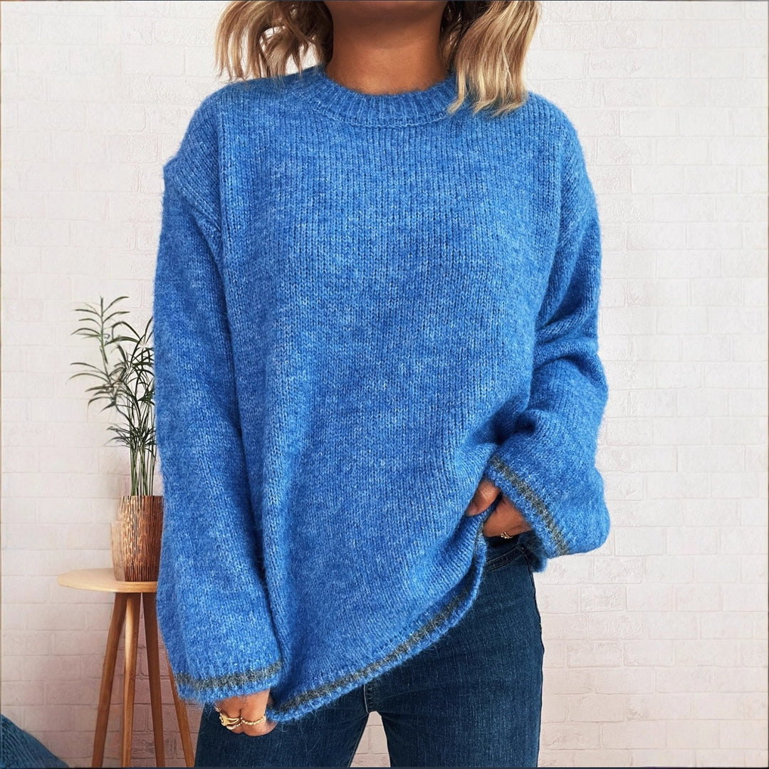 Dames Cozy Knit Sweater med Blødt Materiale og Afslappet Pasform Stilla