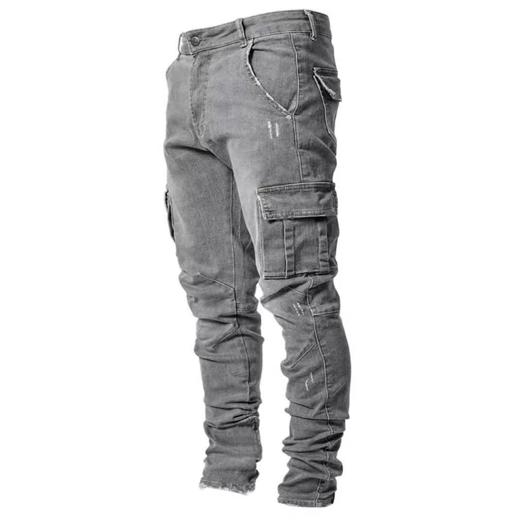 Herrer Cargo-bukser med fashionable lommer og smal pasform Stilla
