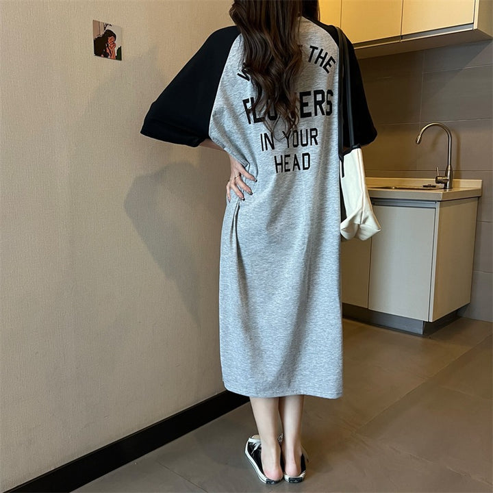 Femme Fritids Grafik T-Shirt Kjole Stilla