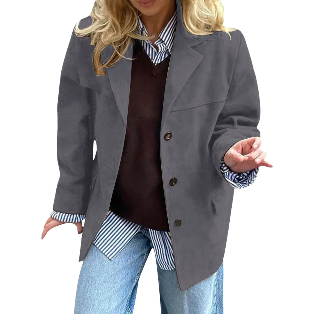 Kvinders elegante oversized blazer lavet af ruskindsimitation Stilla