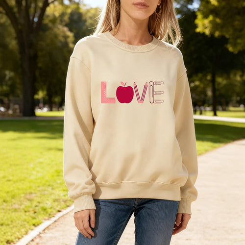 Kvinders sweatshirt med kreativ kærlighedsmotiv Stilla