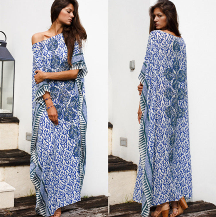 Dame Kaftan med kreative mønstre og elegant overdel Stilla