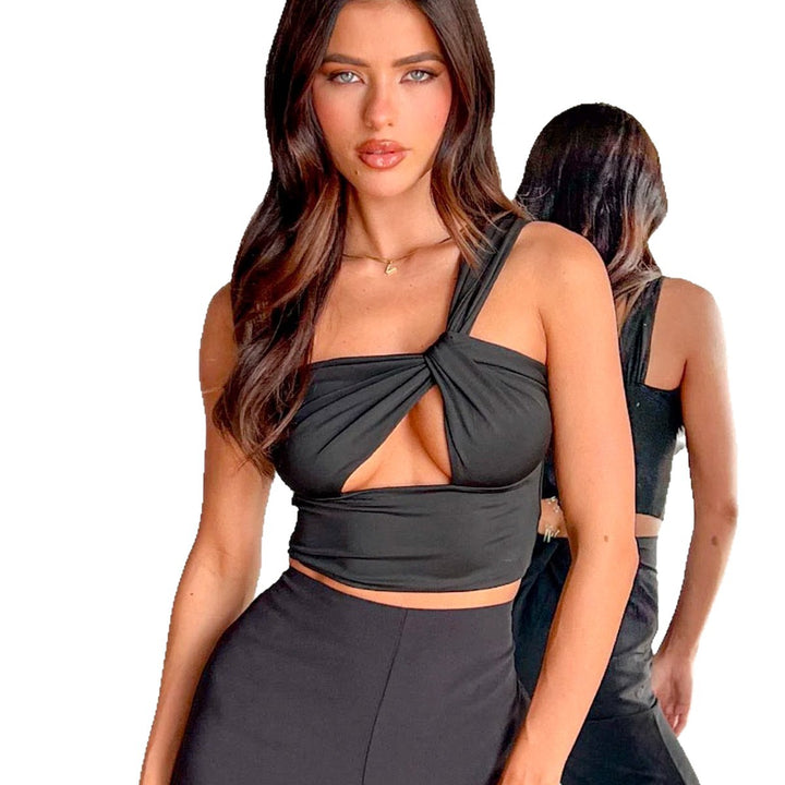 Dame Crop-top med knudedetaljer Skovae