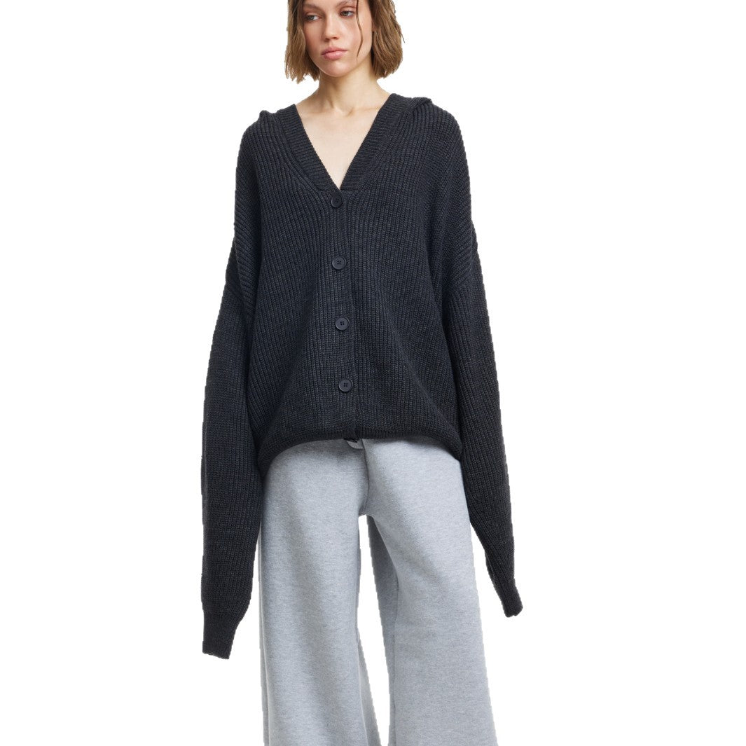 Kvindernes Oversized Cardigan med Hætte og Knapdetaljer Stilla