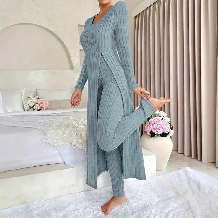 Dame Loungewear Ensemble med elegant plisseredesign og løs pasform Stilla