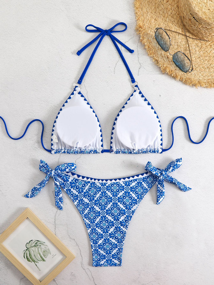 Femme Triangle Bikini Sæt med Sidebinding Stilla