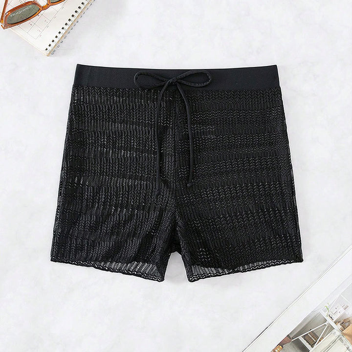 Dame Elegante Badshorts med gennemsigtigt netdesign Skovae