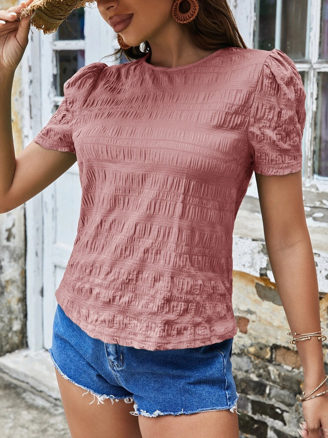 Dame Struktureret Bluse Stilla