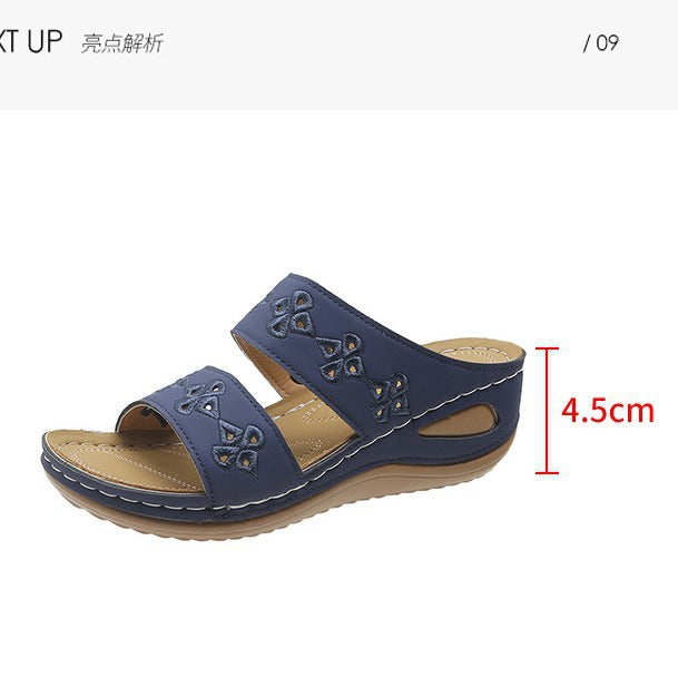 Dame Komfortable Rem-sandaler med dekorative broderier Stilla