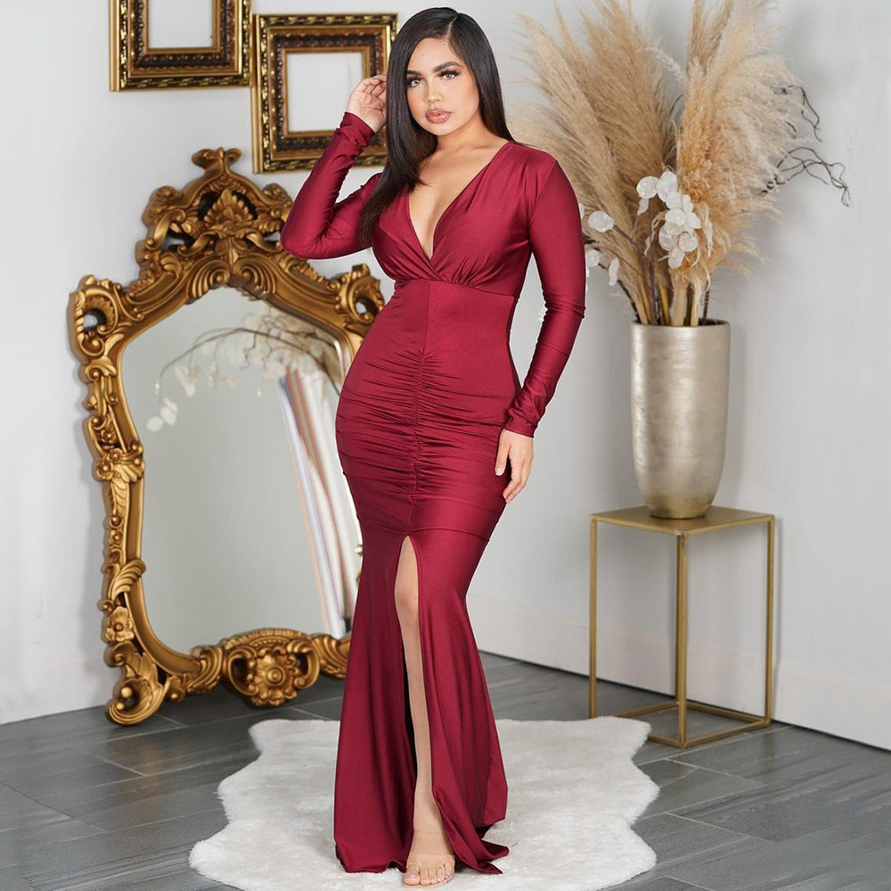 Dame High-Slit Ruffle Aftenkjole Stilla