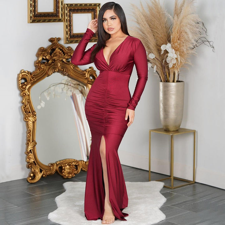Dame High-Slit Ruffle Aftenkjole Stilla