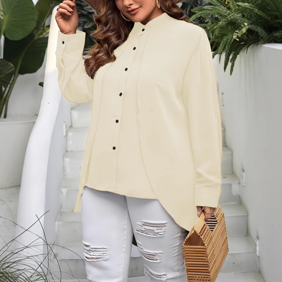 Damer blusejakke med asymmetrisk snit og elegant knaplist Stilla
