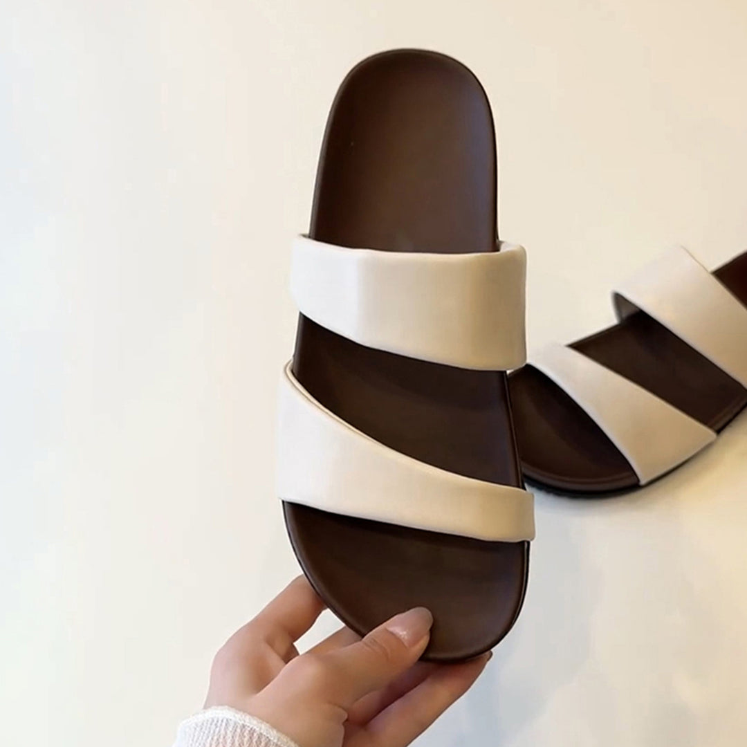 Kvinder samtids Slip-On Slide sandaler med dobbelt bånd design Stilla