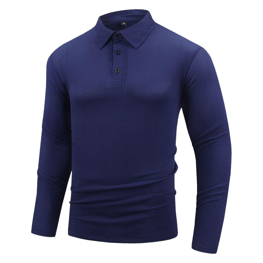 Herrer Langærmet Polo shirt med struktureret overflade og komfortabel pasform Stilla