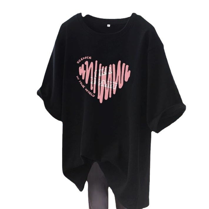 Dame T-shirt med kreativt tryk og afslappet snit Stilla