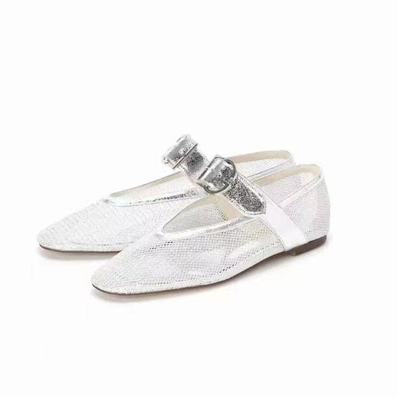Femme Elegante Mesh Remme Flade Sko Stilla