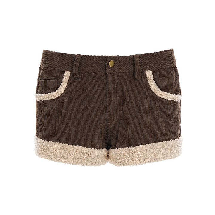 Damer cordshorts med hyggeligt fleecebånd og elegant snit Skovae