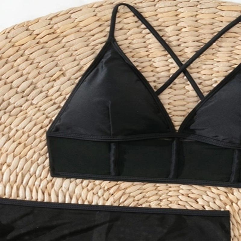Damer forførende mesh-crop-top og nederdel-sæt Skovae