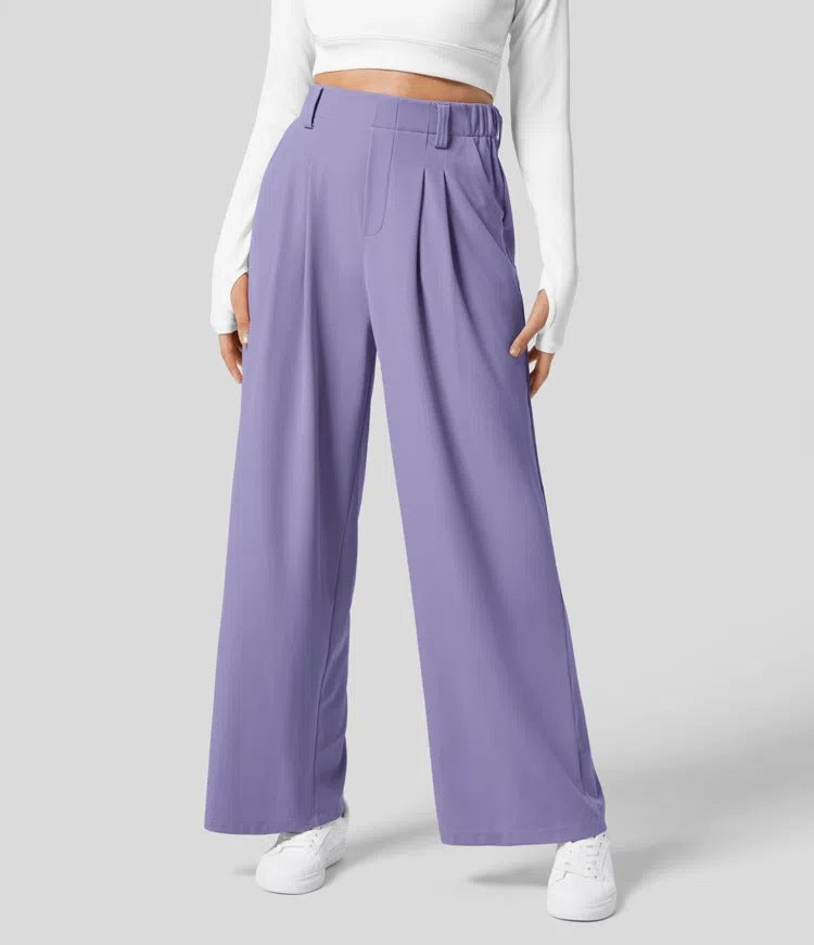 Dame Bredskårede Culotte-bukser med elastisk talje Stilla